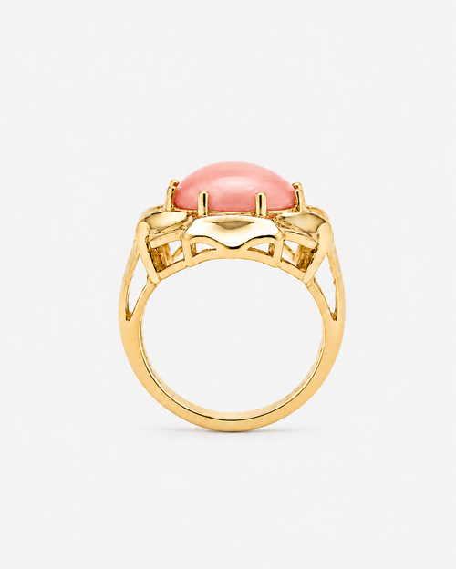 Angel Skin Coral Ornament Ring – Gold