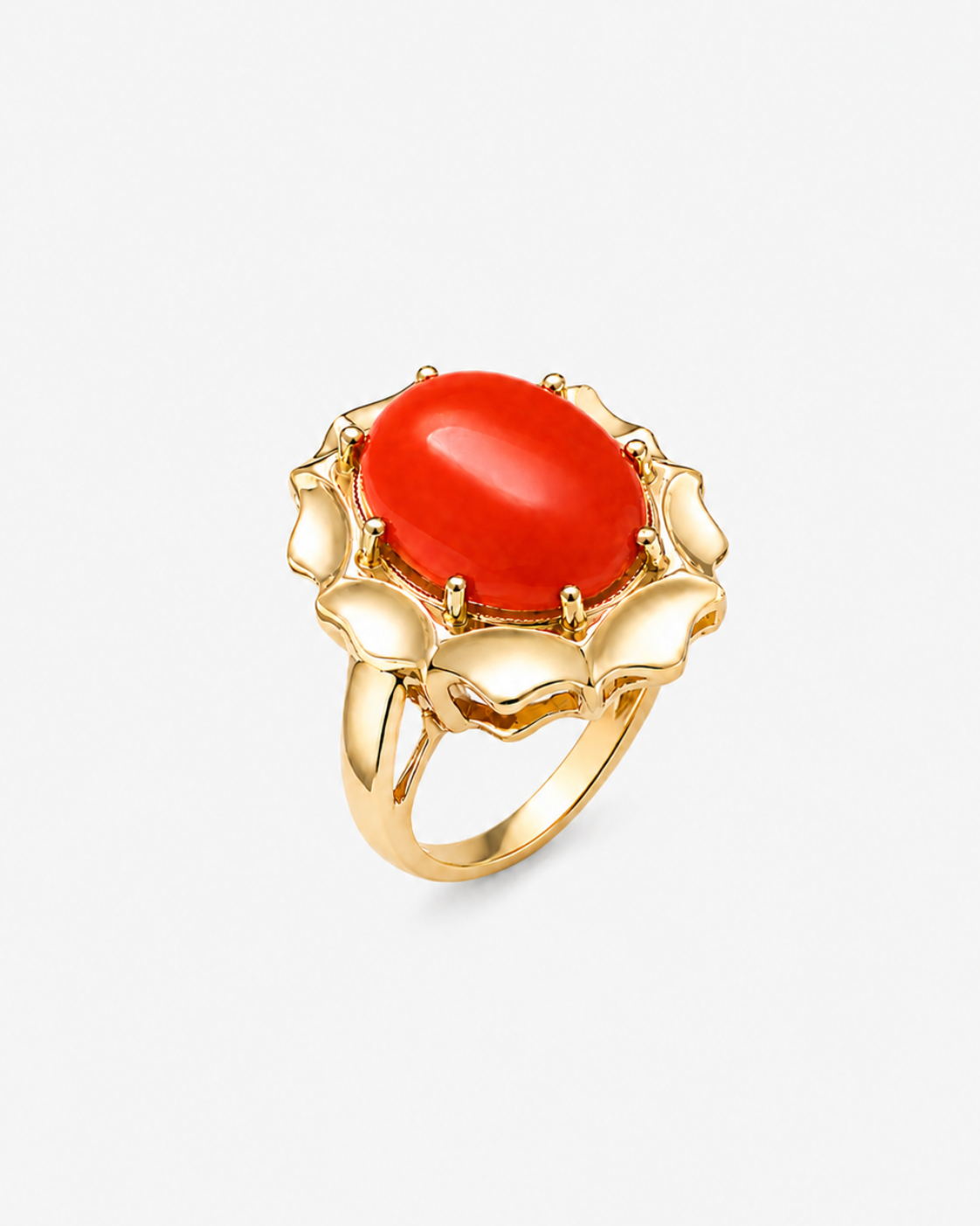 Coral Ornament Ring – Gold