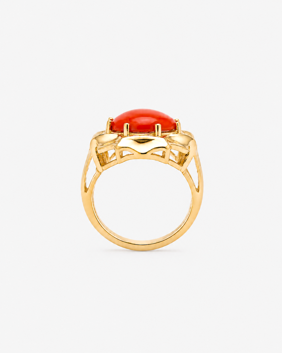 Coral Ornament Ring – Gold