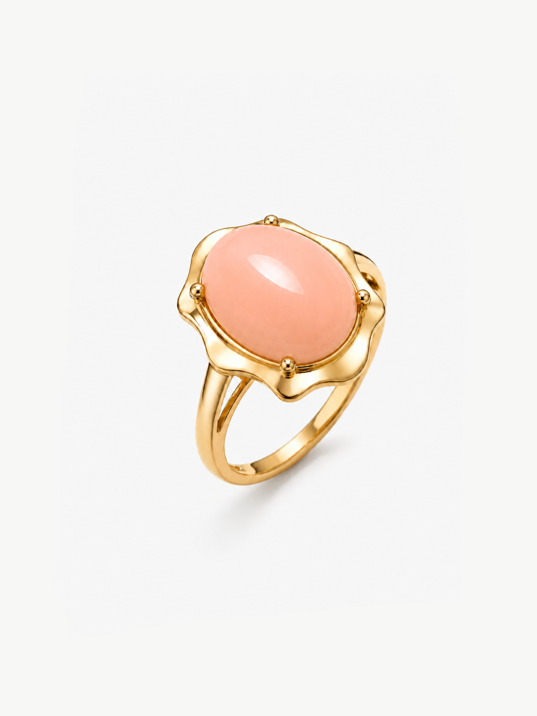 Angel Skin Coral Votive Ring – Gold